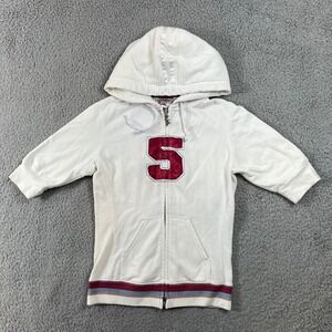 555Soul White Cropped Hoodie & Pants Set Women's S Athletic Tracksuit VTG NWT